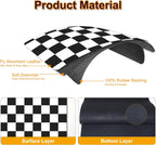 Dish Drying Mat for Kitchen, 15.7'' x 23.6'' Coffee Bar Mat for Countertops, Checkered Coffee Station Mats with Non-slip Rubber Backed, Absorbent Dish Dying Mat for Kitchen Counter, Black & White