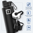 IRON °FLASK Camping & Hiking Hydration Flask with 3 Lids - Stainless Steel, Double Walled & Vacuum Insulated Water Bottle - Leak Proof & BPA Free (Bubble Gum, Spout - 32 oz)