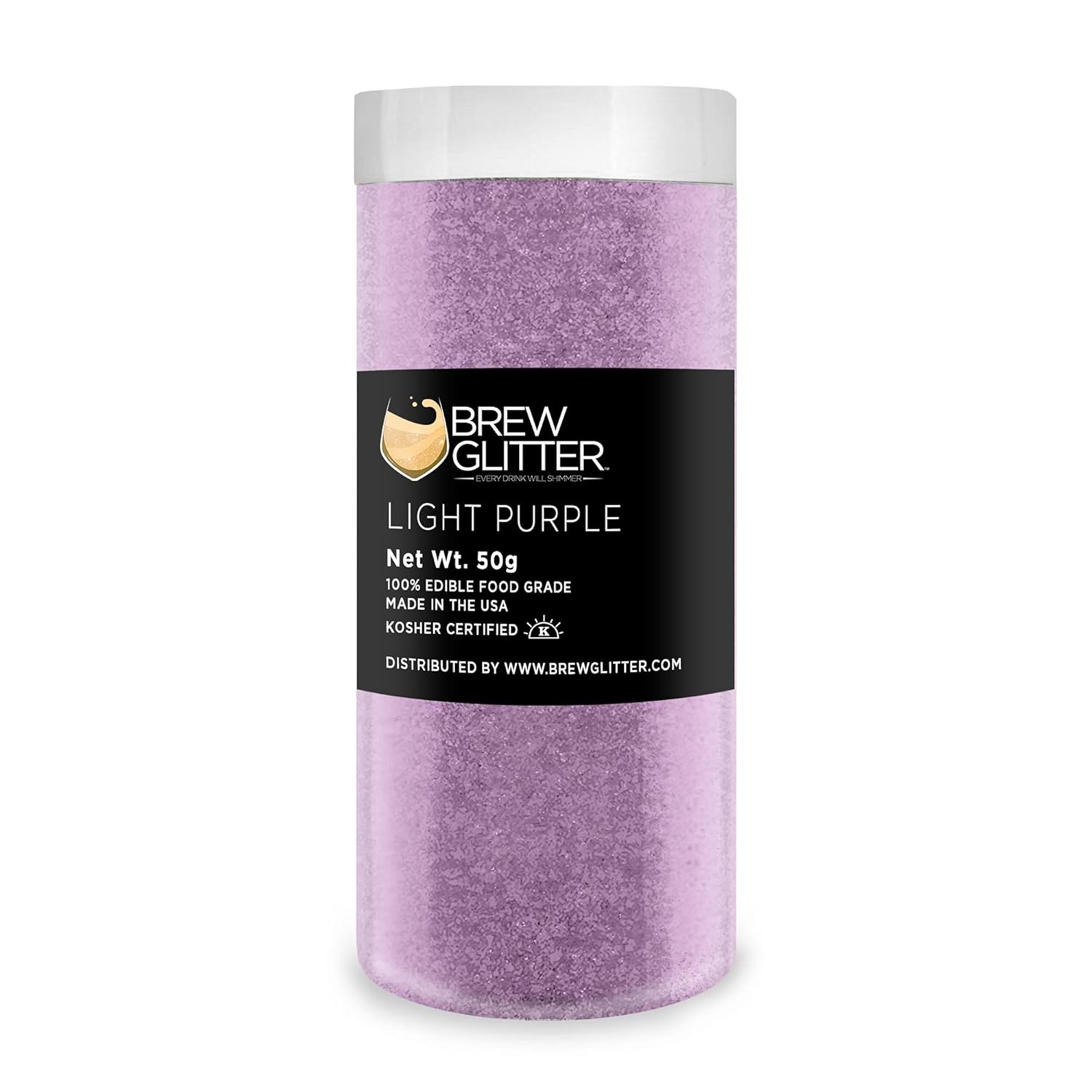 Light Purple BREW GLITTER Edible Glitter For Drinks, Cocktails, Beer, Garnish Glitter & Beverages | KOSHER & HALAL Certified | 100% Edible & Food Grade | Vegan, Gluten, Nut Free (50g, Light Purple)