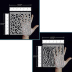 CrafTreat 2 Pcs Reusable Animal Print Stencils – Cheetah & Zebra Skin Patterns 6x6 Inch Each for Painting, Cake Decorating, and DIY Craft Projects