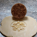 Wood Cookie Stamp, 2.5 Inch (Whirling Flower CS-041)