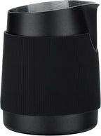 Normcore Handleless Milk Frothing Jug, Milk Pitcher 15.2 oz, Milk Frother Steamer Cup Stainless Steel Espresso Cup, Sharp Spout, Black, 450 ml