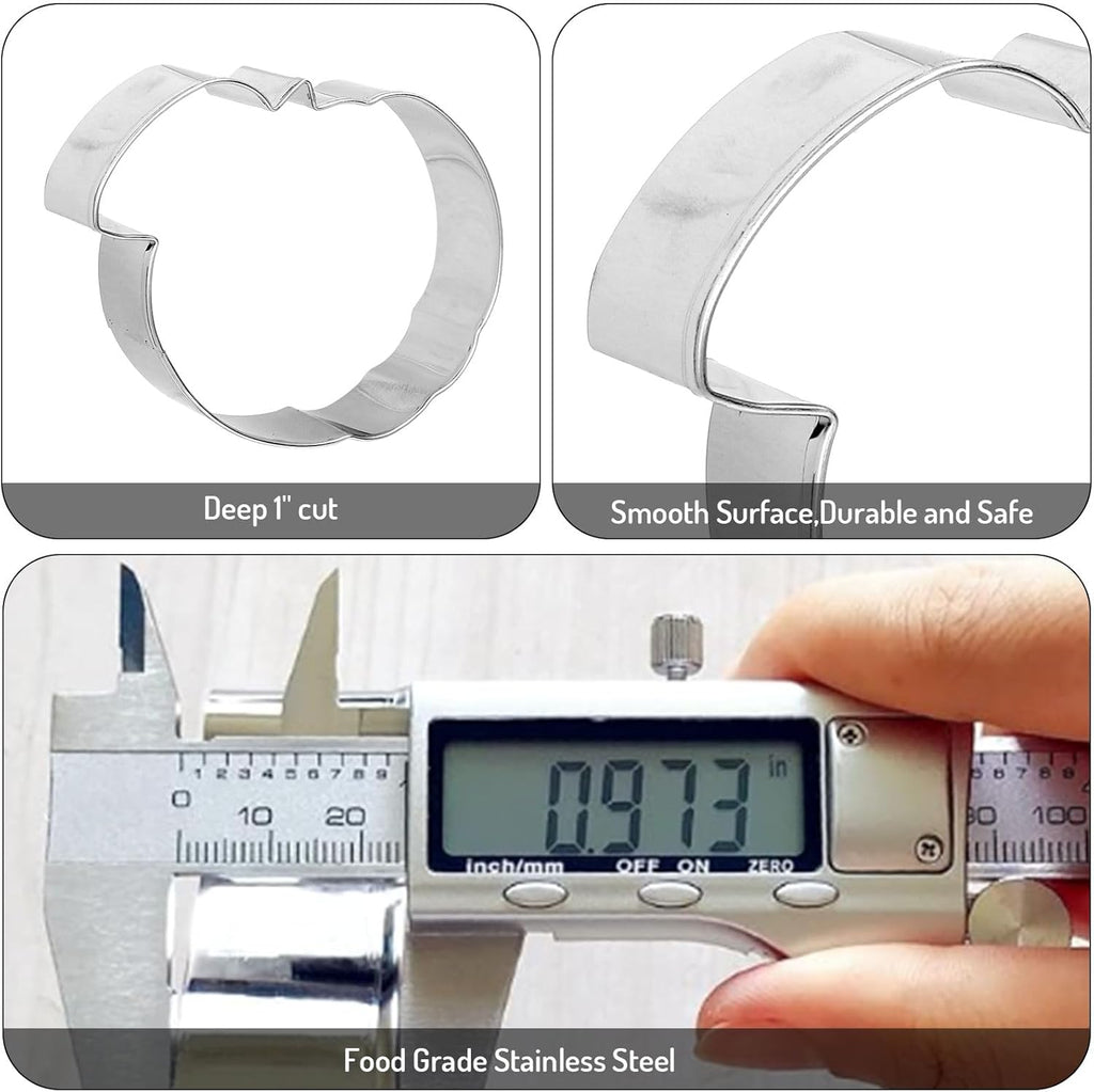 6Pcs Pumpkin Cookie Cutters Fall Pumpkin Shape Cookie Cutting Molds Cute Biscuit Cutters for Autumn Harvest Thanksgiving Halloween DIY Craft Baking Supplies