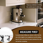 360° Sliding Tray for Coffee Maker & Kitchen Appliances - Silent Rubber Wheels, Clear Acrylic Organizer Tray for Under Cabinet - Space Saving Countertop Accessory, 13x14 Inch (Clear)