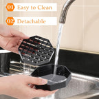 10 Pcs 4 Inch Coffee Drip Tray, Black Plastic Octagon Coffee Countertop Drip Coaster with Detachable Grid Drip Tray for Drink Dispenser Bar Restaurant Party