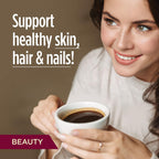 VitaCup Beauty Collagen Coffee Pods for Hair, Skin & Nails, with Biotin & Folate, Medium Dark Roast, Keto Friendly, Recyclable Single Serve Pod Compatible with Keurig K-Cup Brewers,32 Ct