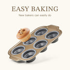 2-Pack Silicone Foldable Muffin Pans With Metal Reinforced Frame Silicone Cupcake Molds Nonstick 6 Cups For Baking,Homemade Muffins,Cupcakes,Egg Bites,Brownies,Puddings