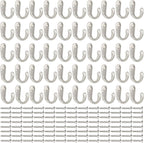 IBosins 50PCS Coat Hooks Wall Mounted Single Prong Robe Hook for Hanging Towel Hooks with 100 Screws for Cup, Mug, Bags, Hat, Cap, Scarf, Pet leashes
