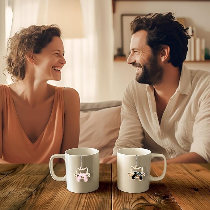 2pcs Tea Infuser,Loose Leaf Tea Steeper Tea Strainer with Cute Cat Charm Stainless Steel Tea Ball Tea Diffuser Tea Infusers for Loose Tea