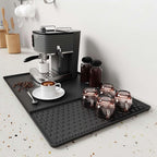 Coffee Mat, Dish Drying Mat 2 in1 Coffee Maker Mat for Kitchen Counter, 16"x24" Silicone Bar Pad, Anti-Slip, Heat Resistant Drip Pad for Espresso Machines, Dinner Plates, Ice Cream Machines
