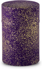 NOREN Japanese Tea Canister Tin (Yuzen Washi Paper), 3.5oz Size Made in JAPAN with Includes Inner Lid of Airtight Damp-Proof/Kitchen Jar for Loose Leaf Coffee Tea Spice and More (Gold and Purple)
