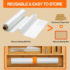 Silicone Baking Mat Roll -16IN x 10FT Non Stick Heat Resistant Food Grade Baking Mats, No Slip Reusable Freeze Dryer Mat,Pastry Mat,Countertop Protector Mat, Washable Oil-Proof Refrigerator Liners