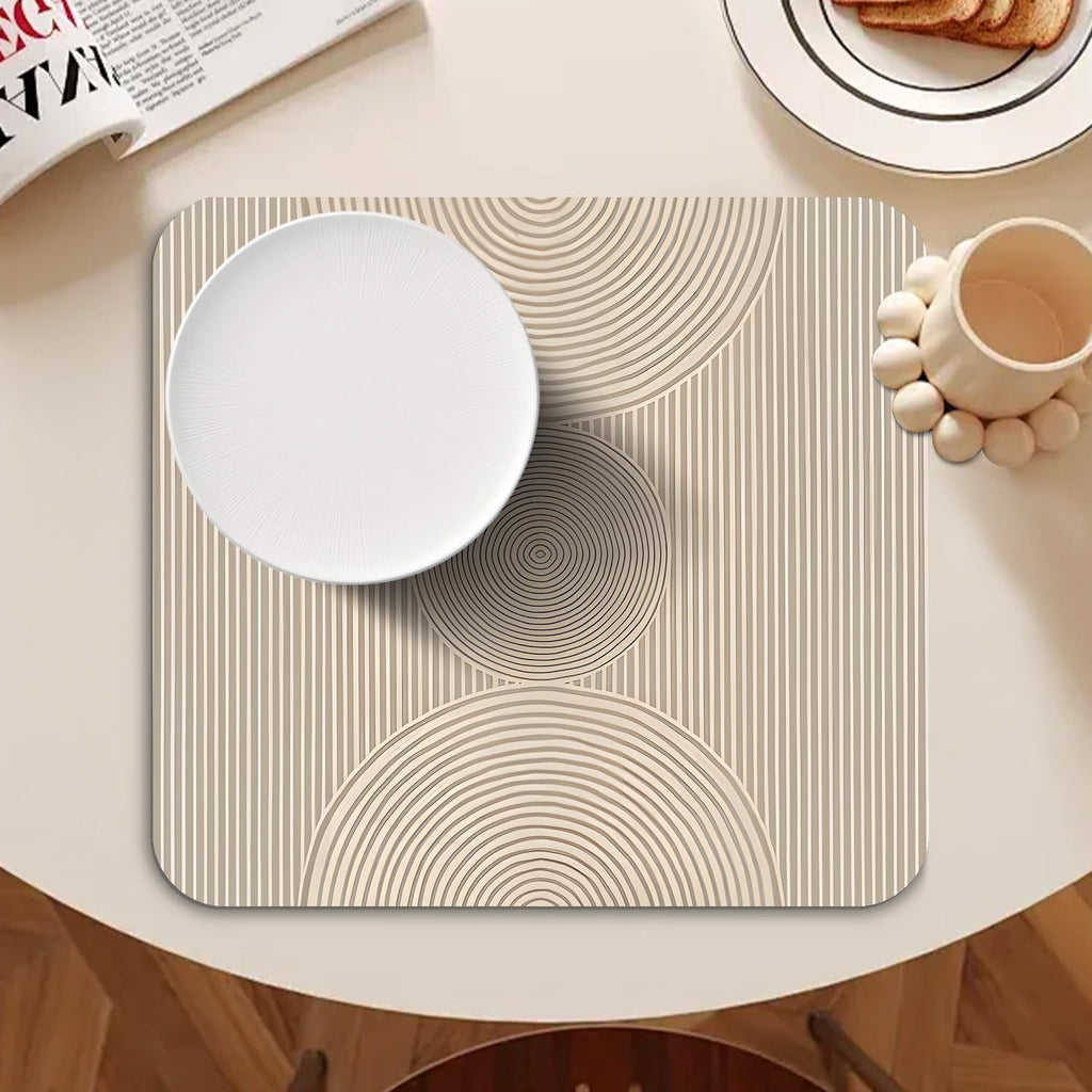 Boho Dish Drying Mat - Bohemian Dish Drying Mat For Kitchen Counter,Coffee Bar Mat,Coffee Maker Mat For Countertops,Dish Rack Drainer Mat,Western kitchen Decor 16x17.5 Inch