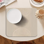 Boho Dish Drying Mat - Bohemian Dish Drying Mat For Kitchen Counter,Coffee Bar Mat,Coffee Maker Mat For Countertops,Dish Rack Drainer Mat,Western kitchen Decor 16x17.5 Inch