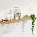 Floating Shelves for Wall, USA-Sourced Brich Wood 55 Inch Long Wall Shelves, Natural Wooden Mounted Picture Ledge Shelf, Nursery Book Storage Shelf Kids Bookshelf, Display Shelf for Bathroom