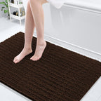 Arotive Luxury Chenille Bathroom Rug Mat, Extra Soft Thick Absorbent Shaggy Bath Rugs, Non-Slip Machine Wash Dry, Plush Bath Mats for Bathroom, Shower and Tub, 50x30, Brown