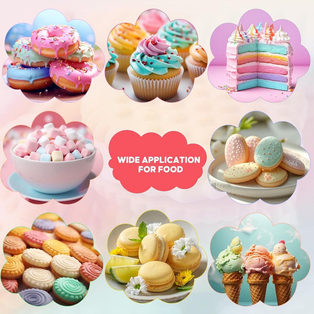 Food Coloring for Cake Decorating Macaron Edible Food Dye for Baking Royal Icing Cookie Supplies Gluten Free 7x12ml Food Grade Liquid Food Color Kits, 0.4 Fl. Oz/Bottles