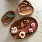 Woodard and Charles Individual Personal Serving Tray Set, Small - Set of 4-6" W x 10" L, Brown