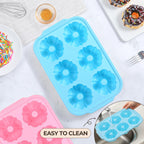 Mini Bundt Cake Pans for Baking, 2Pcs Silicone 6-Cavity Fluted Tube Cake Pan with Metal Reinforced Frame, Nonstick Baking Molds for Cupcake, Brownie, Donuts, Cornbread, Jello
