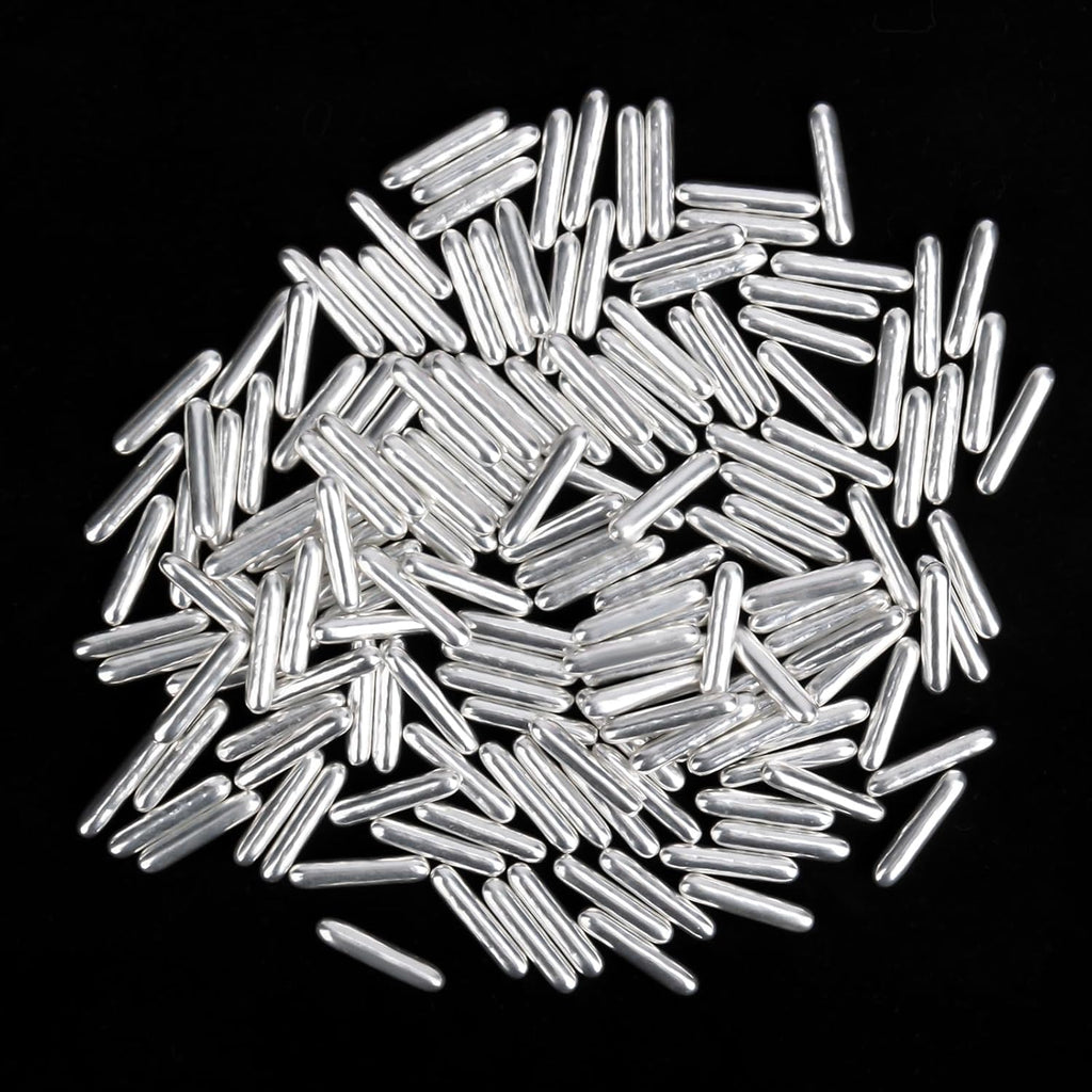 Twisweet Silver Rods Sprinkles, Edible Sugar Sprinkles for Cake Decorating, Candy Rods for Baking Cake Topper Ice Cream Cupcake Cookie Donut Decorations, Wedding Valentines Birthday Party Christmas Easter Supplies (130g/4.58oz)