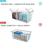 Freezer Organizer Bins - Fit 10 to 20 Cu.FT Deep Freezer, Stackable Chest Freezer Organizer Sort Frozen Food and Easily Get with Handle, 4 Pack Chest Freezer Bins