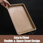 2 Pack Jelly Roll Pan 15x10 Inch, Diamond Texture Nonstick Cookie Sheet, 0.8mm Thick Heavy Duty Steel Baking Tray, Commercial Gold Baking Pans