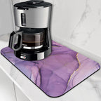 Dish Drying Mat Colorful Abstract Marble Texture Coffee Mat,16"X24" Bsorbent Dish Drying Pad for Sink Dishes or Under Rack Kitchen Counter Accessories Absorbent Hide Backed Drying Mat