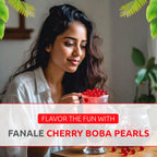 Fanale Cherry Popping Boba Pearls, Vegan, Non GMO, Gluten Free, Fat Free, Perfect for Bubble Tea, Smoothies, Ice Cream, Desserts, and Beverages.