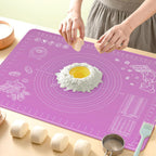 Silicone Baking Mat 32" x 24" Extra Thickness Dough Rolling Mat with Measurements and Edge Heightening, Non-stick Food Grade Silicone Pastry Mat for Pastry, Bread, Cookies, Pizza, Fondant, Pasta