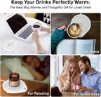 Electric Coffee Mug Warmers for Desk, 75℃ Precision Heating & Auto Shut Off, Spill-Proof Cup Warmer for Coffee/Tea/Milk/Hot Chocolate (White)