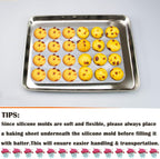 24 Cups Silicone Mini Muffin Pan Set, Nonstick Mini Cupcake Pans, BPA Free Small Muffin Tin for Baking, Set of 2 (Grey+Grey)