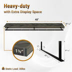 48" Rustic Farmhouse Floating Shelves – Set of 2 Acacia Wood Shelves for Stylish Wall Decor in Kitchen, Bathroom, Unique Chevron Pattern, Mocha Color, 48x8x1.5 Inches - Set of 2 - DIY