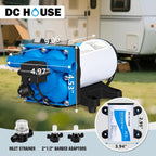 DC HOUSE 110V Camper Water Diaphragm Pump with Power Plug 42-Series 5.5GPM 70PSI High Pressure On Demand Self Priming Water Booster Pump for Kitchen Bathroom RV Garden Hose Rain Barrel Sprinkler