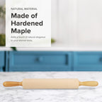 Frieling Crafted in the USA Maple Rolling Pin with Handles - Classic Rolling Pin for Baking - 2.4 x 12-Inch Barrel - Dough Roller