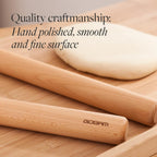 GOBAM Wood Rolling Pin, Medium - Dough Roller for Pasta, Cookies, Pie, Pizza, Chapati, Fondant, Rolling Pins for Baking, Bread Making Tools and Supplies - 13 x 1.38 Inches