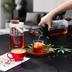 IKAPE 33.8oz Cold Brew Coffee Maker with Removable Filter, Leak-proof Spout for Iced Coffee, Tea & Flavored Drinks, Space Saving Tritan Pitcher