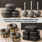 Bulk (20g) Black Luster Dust Edible Cake Decorations, Edible Black Dust for Cakes, Black Edible Luster Dust for Cupcake Decorations, Cake Drip, Black Fondant for Cakes and Black Edible Paint