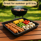 9x11 Inch Cookie Sheet, Baking Tray for Toaster Oven, Non Stick Baking Sheet Pan for Biscuits, Vegetables, Easy to Clean, Non-Warp Heavy Duty Pans, Black, 2-Pack