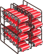 MOOACE Can Organizer for for Pantry, Stackable Soda Can Dispenser Canned Food Storage, Kitchen Cabinet Fridge Beverage Cans Holder, 4 Pack, Bronze