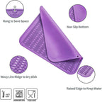 Silicone Dish Drying Mat for Multiple Usage,Easy clean,Eco-friendly,Heat-resistant Silicone Mat for Kitchen Counter or Sink,Refrigerator or Drawer Liner Purple XL 18 inches x 16 inches