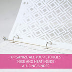 Cake Baking Stencil - Seamless Delicate Pattern for Decorating Tall Double Barrel Cake to Use with Buttercream, Royal Icing, Ganache, Paint, Airbrush (Skipp)