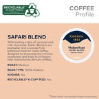 Kahawa 1893 Medium Roast Coffee K-Cup Pods Safari Blend (30 Count) - As Seen on Shark Tank, High Antioxidants, Naturally Sweet, Organically Grown & Cultivated, Ethically & Sustainably Sourced