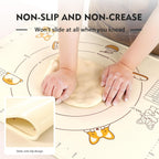 Ourokhome Silicone Baking Mat Sheet and Pastry Dough Cutter, 0.5 Inch Thick 32" X 24" BPA free Silicone Rolling Mat, Non-Stick and Anti-Slip, Dishwasher Safe (Beige)