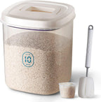Rice Container 25 lbs,10.5 Qt/10 L/25 lbs Rice Dispenser Food Storage Bin with Measuring Cup & Brush Food Cereal Container Bins Household for Kitchen Pantry Organization(LG-10KG)