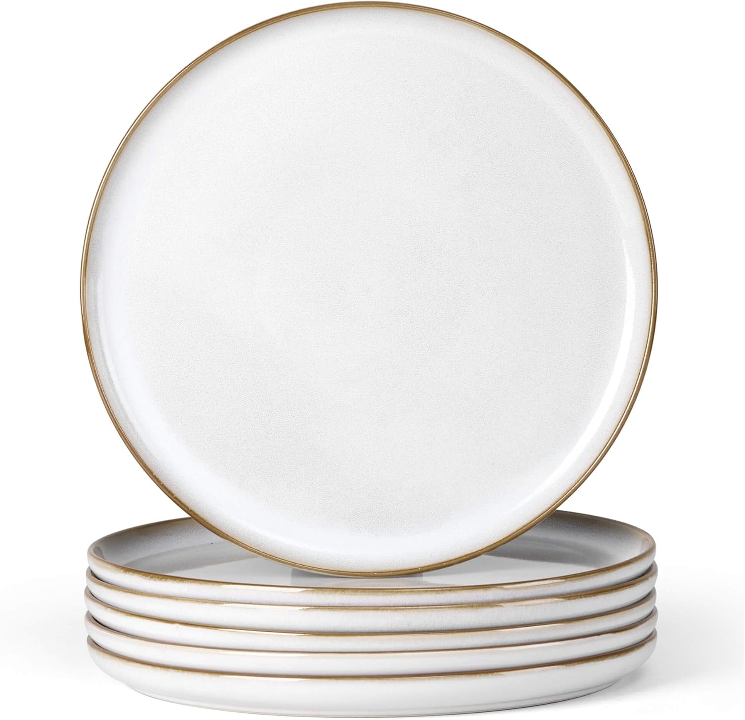 Herogo Ceramic 10.43 Inch Dinner Plates Set of 6, Stoneware Dinner Plate Set, Double Reactive Glaze Large Dinnerware Plates for Kitchen, Microwave, Oven & Dishwasher Safe, Ivory White