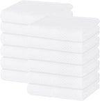 Homaxy 100% Cotton Waffle Weave Kitchen Dish Towels, Ultra Soft Absorbent Quick Drying Cleaning Towel, 13 x 28 Inches, 12-Pack, White