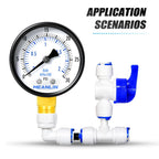 MEANLIN MEASURE 0-30Psi Well Pump Pressure Gauge 1/4" NPT 2" FACE DIAL for Pool Sand Filter Water Oil Air Pressure Test Lower Mount, with Teflon Tape