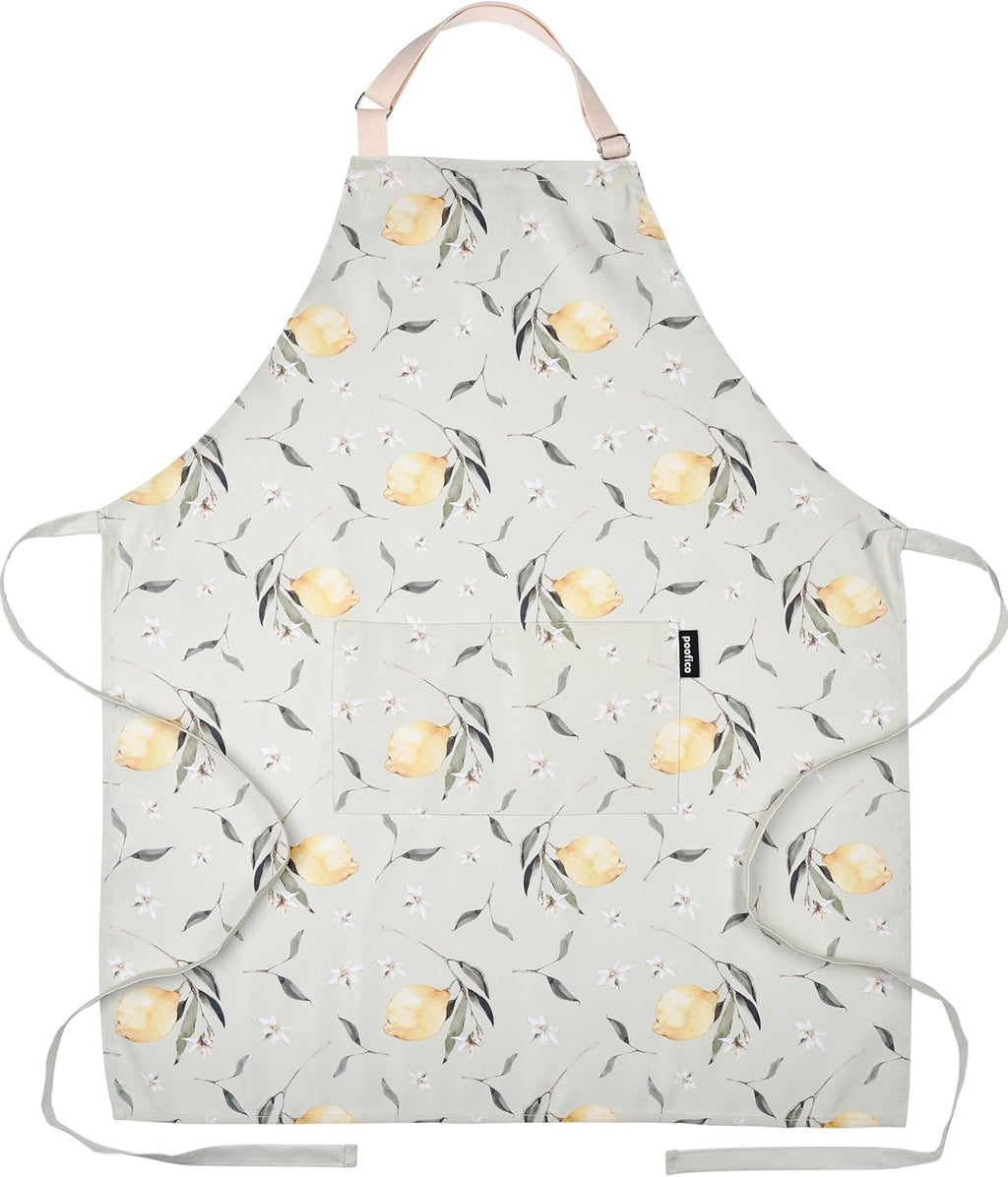 Premium Adjustable Cooking Aprons for Women with Pockets| Poly-Cotton Waterproof Kitchen Apron| Cute Floral Design, Long Ties