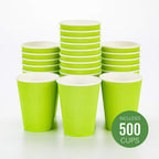 Restaurantware-12 Ounce Disposable Coffee Cups, 500 Ripple Wall Hot Cups For Coffee - Lids Sold Separately, Rolled Rim, Green Paper Insulated Coffee Cups, For Hot Coffee, Tea, And More