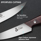 DDF iohEF Steak Knives Set of 6, Non-serrated Steak Knife 4.5 Inch High Carbon Japanese Stainless Steel Kitchen Steak Knife 6 Pieces Dinner Knives Ultra Sharp with Ergonomic Handle and Gift Box